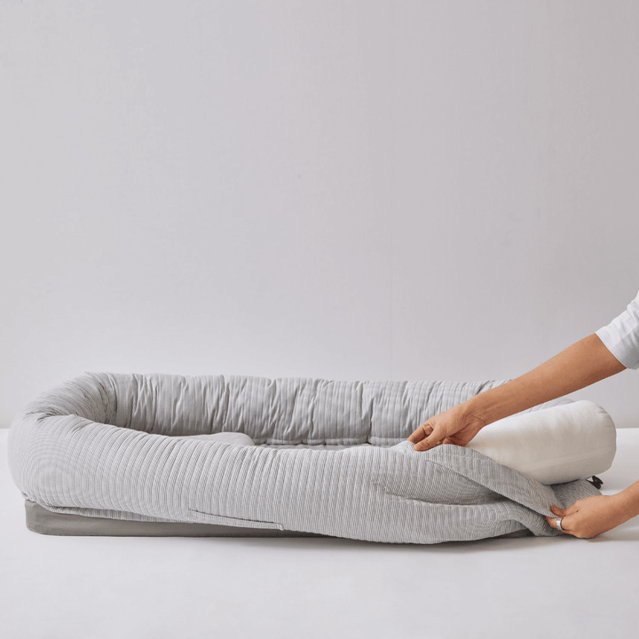 Annasimona Kids Striped Newborn Baby Nest - Grey