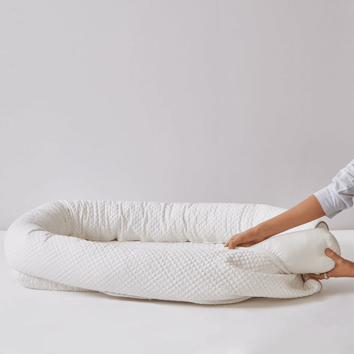 Annasimona Kids White &amp; Brown Polka Dot Newborn Baby Nest - White