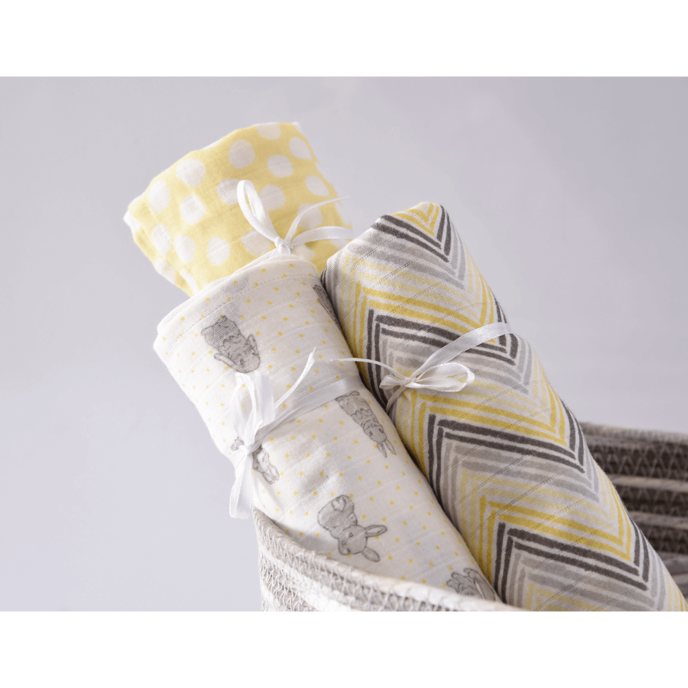 Annasimona Kids Muslin Swaddles Collection – Set of Three (Nature &amp; Animals)
