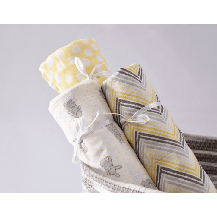 Annasimona Kids Muslin Swaddles Collection – Set of Three (Nature &amp; Animals)