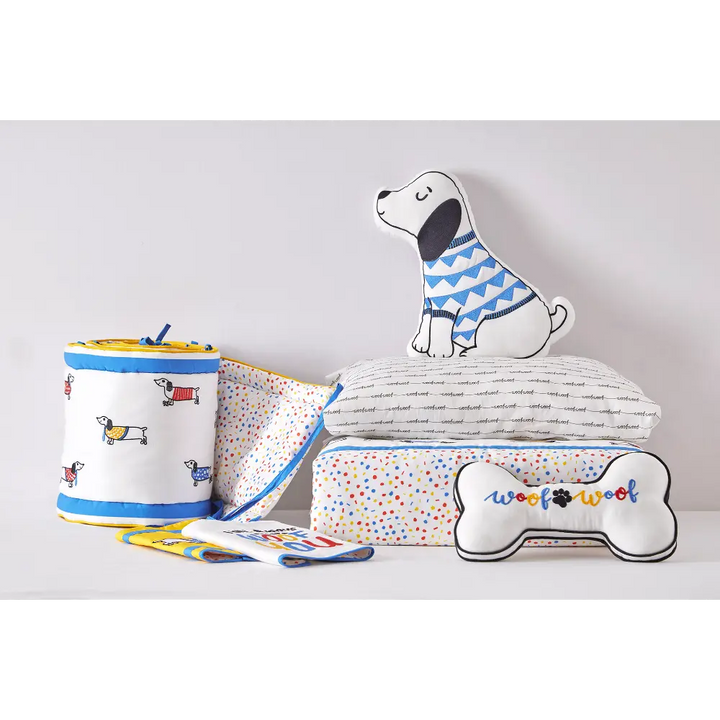 Annasimona Kids Fido Crib Bedding - Set of Eight - Fido Fido - ONE SIZE
