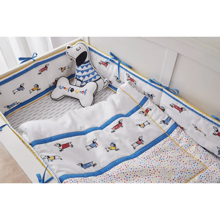 Annasimona Kids Fido Crib Bedding - Set of Eight - Fido Fido - ONE SIZE