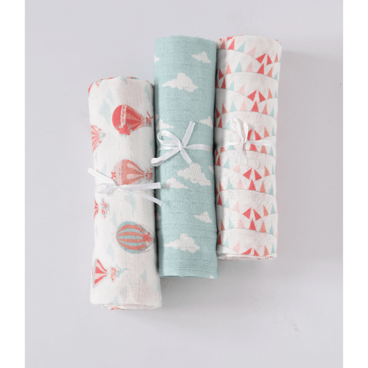 Annasimona Kids Muslin Swaddles Collection – Set of Three (Designs &amp; Patterns)