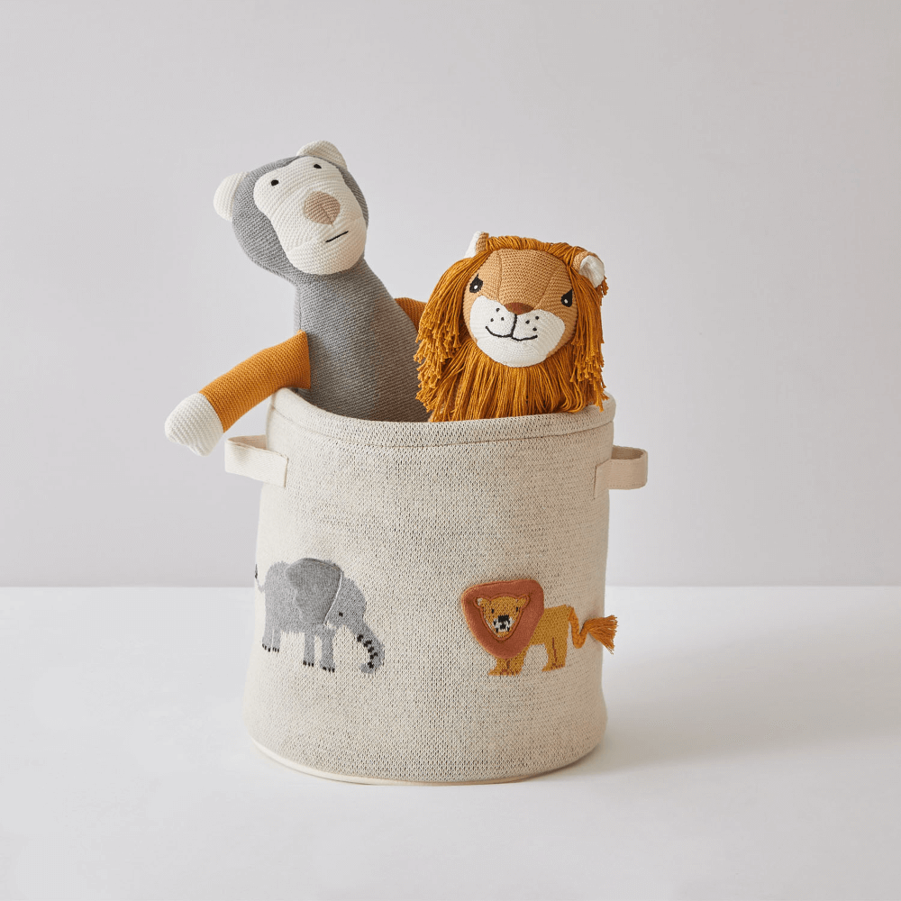 Annasimona Kids Cotton Knitted Bunny Toy Basket