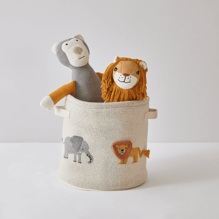 Annasimona Kids Cotton Knitted Bunny Toy Basket