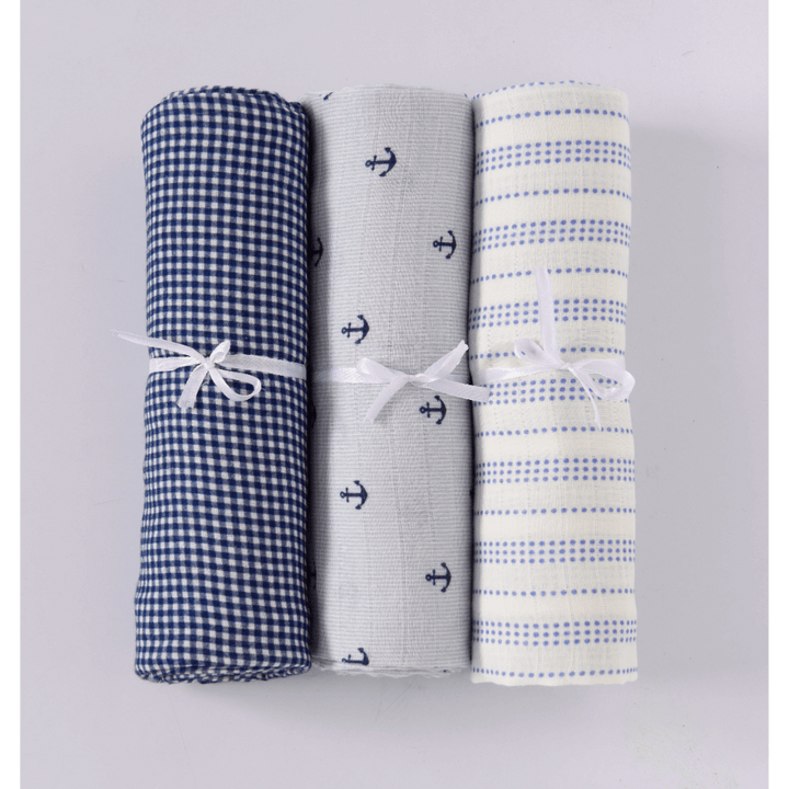 Annasimona Kids Muslin Swaddles Collection – Set of Three (Designs &amp; Patterns)