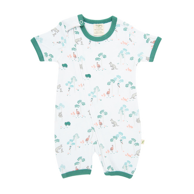 Tiny Twig Short Sleeve Zipsuit - Australiana