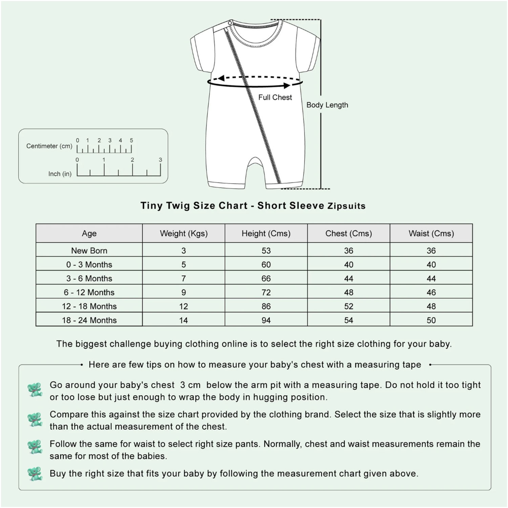 Tiny Twig Short Sleeve Zipsuit - Discovery
