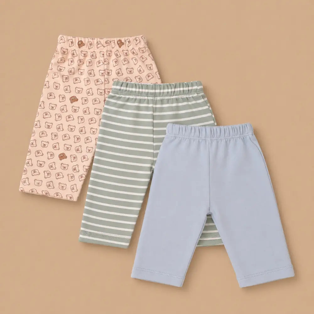 Prekies Cotton Pyjamas Bear Print - Multi (Set of 3)