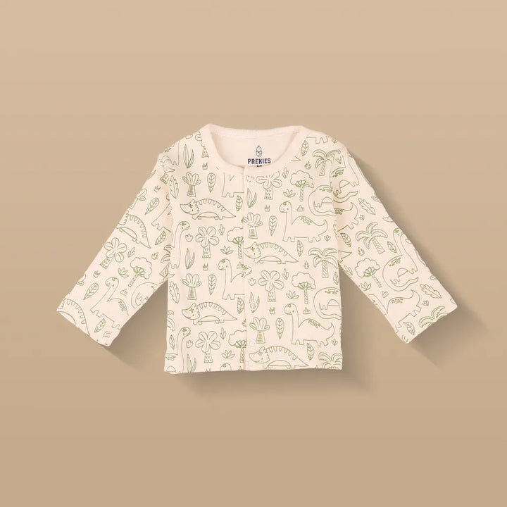 Prekies Cotton Jhablas Dino Print - Green &amp; Blue (Set of 3)