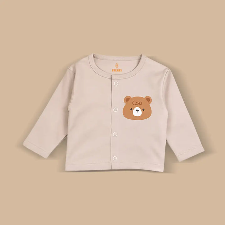 Prekies Newborn Clothing Set Teddy Print - Beige