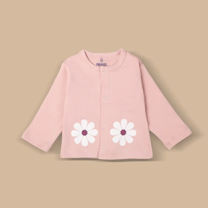 Prekies Newborn Clothing Set Flower Print - Pink