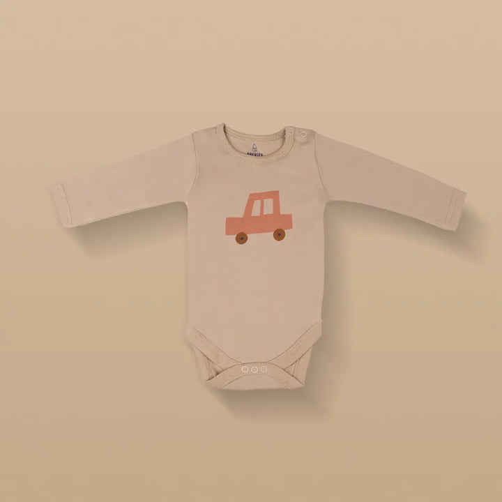 Prekies Cotton Onesies Car Print - Multi (Set of 3)