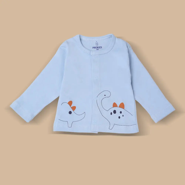 Prekies Newborn Clothing Set Dino Print - Light or Sky Blue
