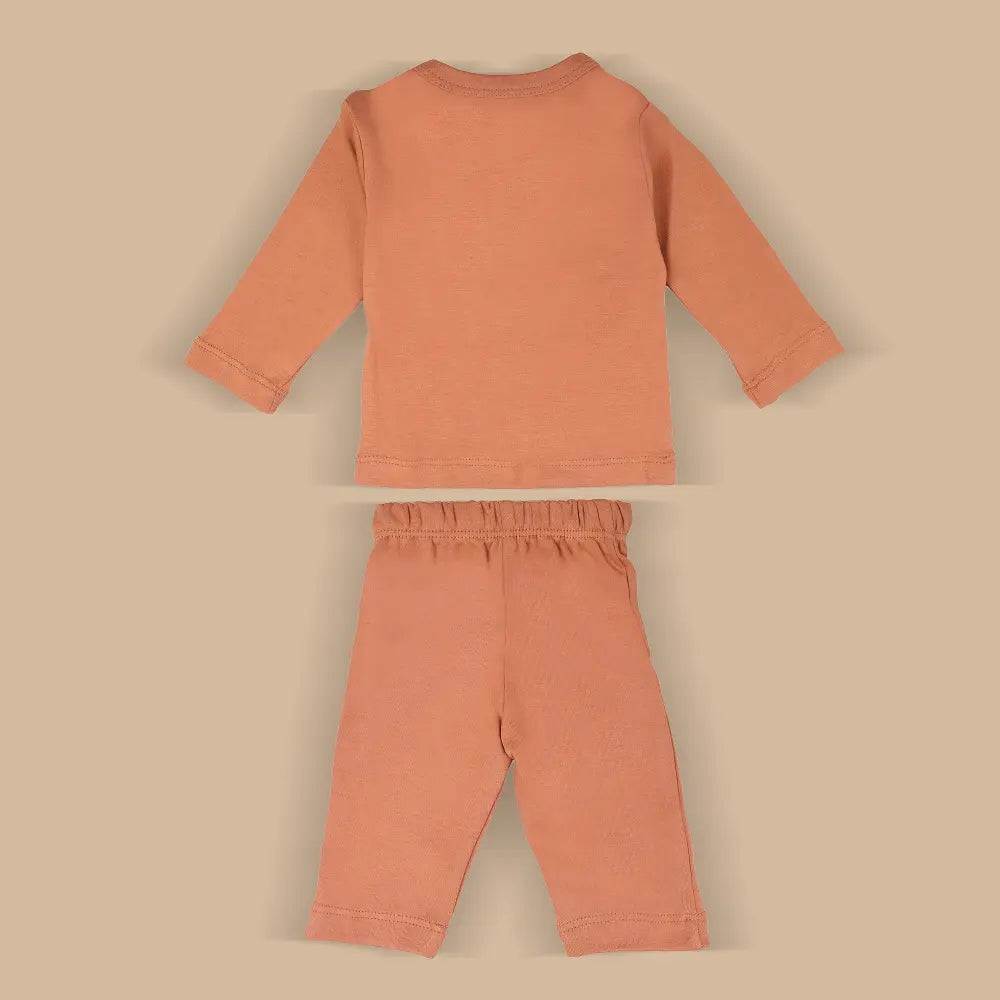 Prekies Newborn Clothing Set Hello World Print - Brown