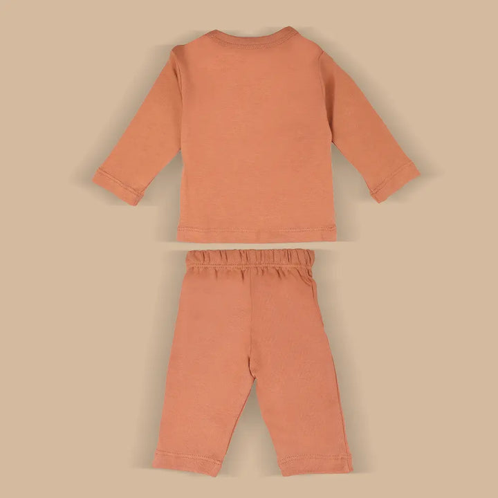 Prekies Newborn Clothing Set Hello World Print - Brown