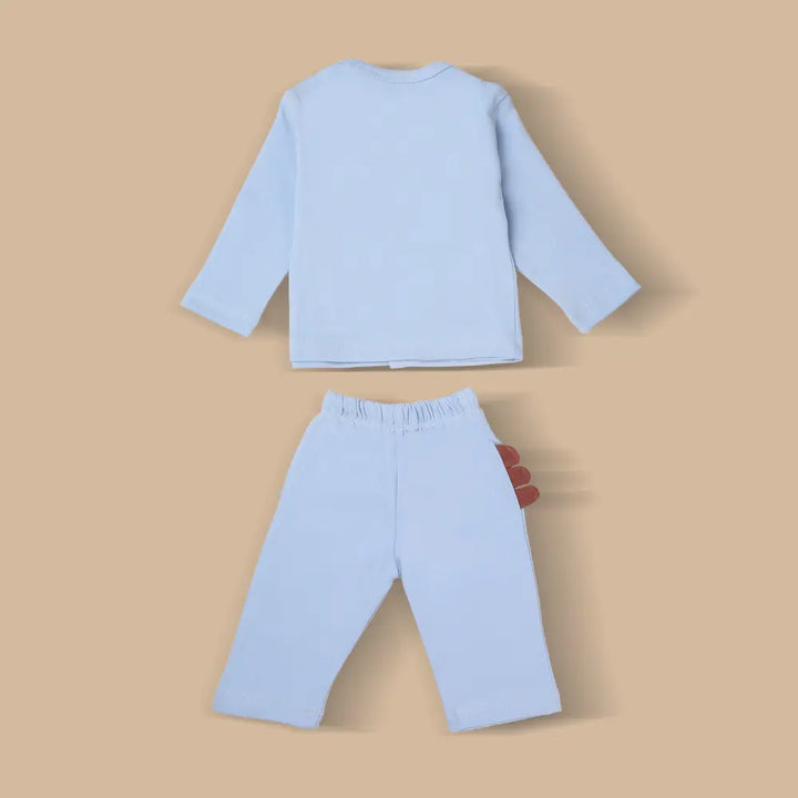 Prekies Newborn Clothing Set Dino Print - Light or Sky Blue
