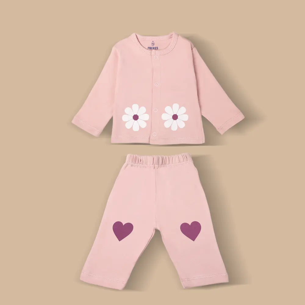 Prekies Newborn Clothing Set Flower Print - Pink
