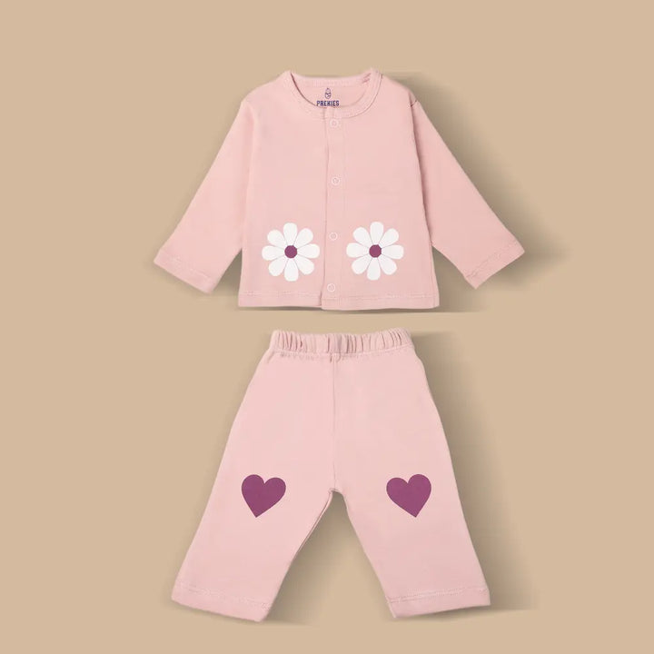 Prekies Newborn Clothing Set Flower Print - Pink