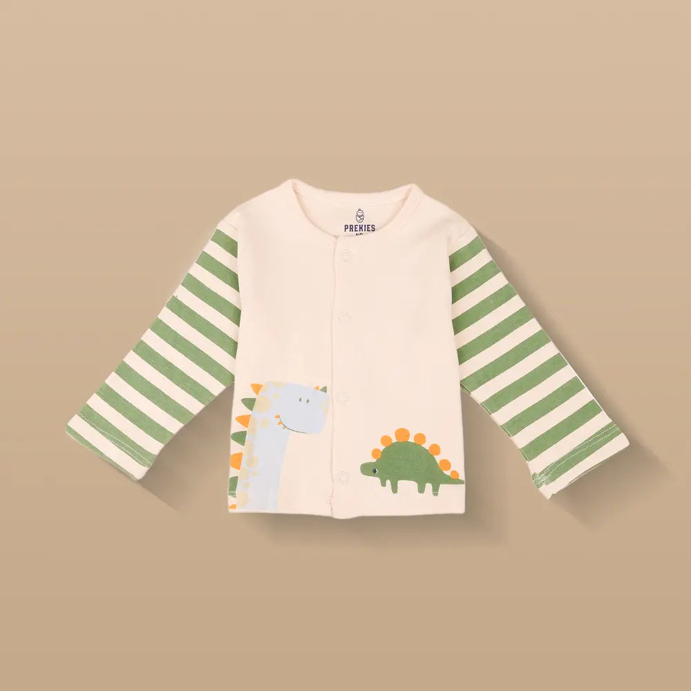 Prekies Cotton Jhablas Dino Print - Green &amp; Blue (Set of 3)