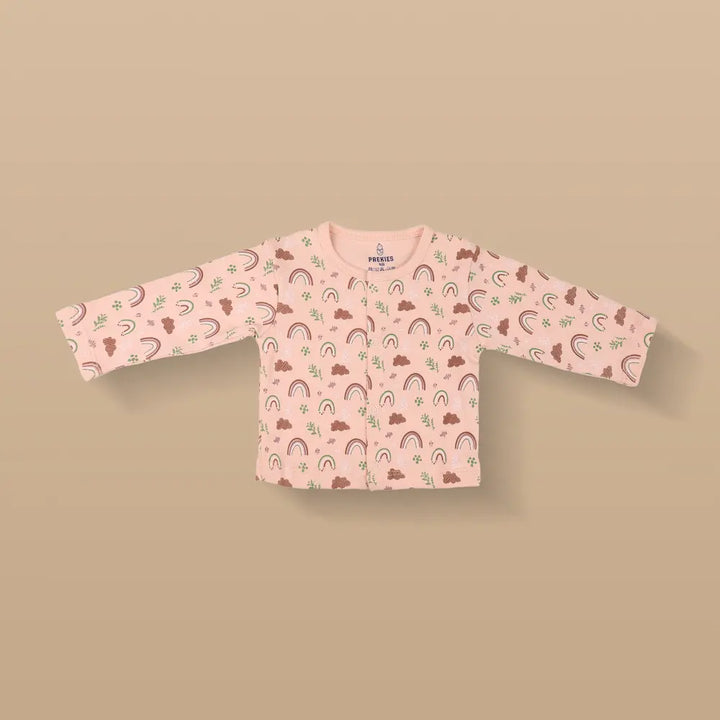 Prekies Cotton Jhablas Rainbow Print - Peach &amp; Blue (Set of 3)