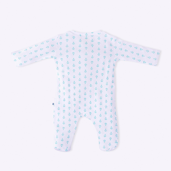 Cotton Bug Pyjama Romper - Anchor