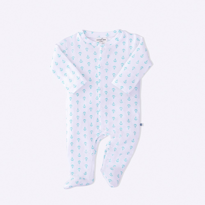 Cotton Bug Pyjama Romper - Anchor