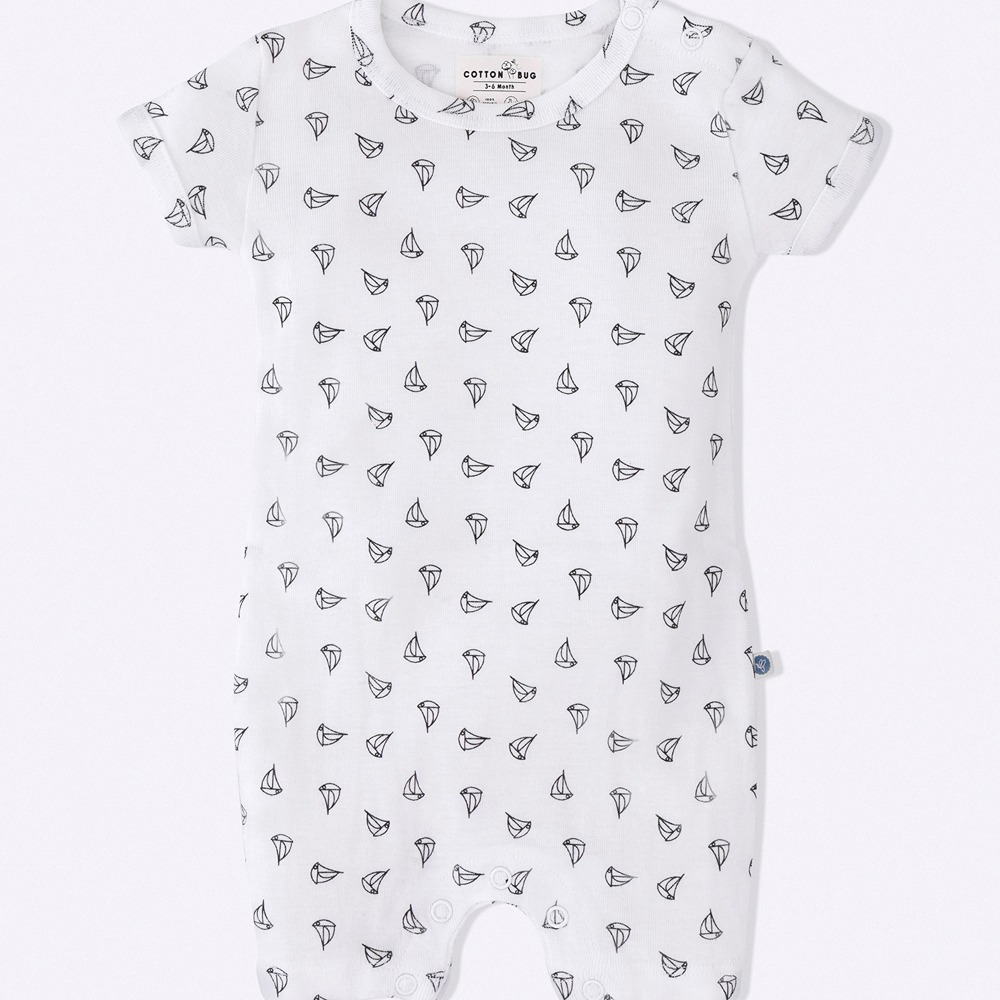 Cotton Bug Romper Suit - Anchor