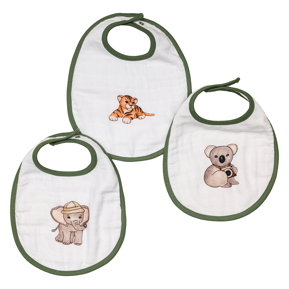 Cugo Bamboo Cotton Muslin Bibs (Pack of 3)