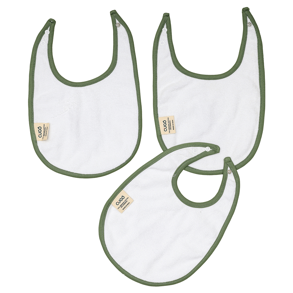 Cugo Bamboo Cotton Muslin Bibs (Pack of 3)