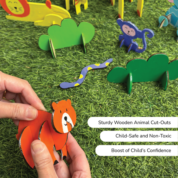 Shumee 3D Wooden Animal Art &amp; Craft Kit (3+ Years) | Rakhi Gift for Sister Kids