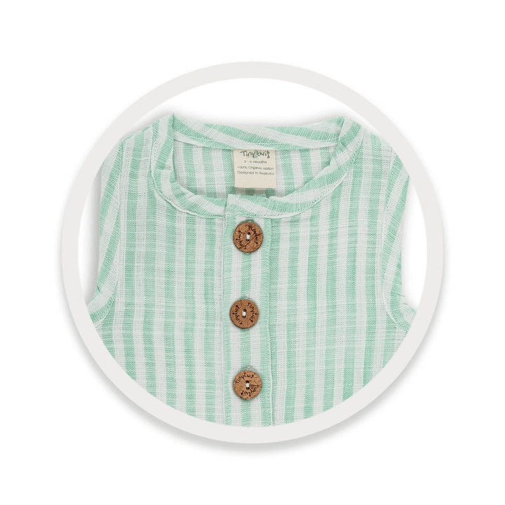 Tiny Twig Bubble Romper Ocean Stripes