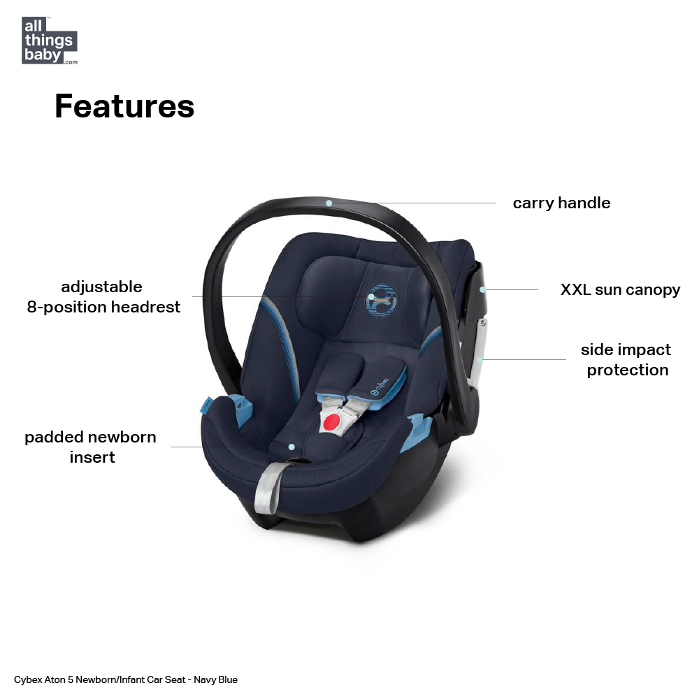 Aton 5 Newborn/Infant Car Seat - Navy Blue