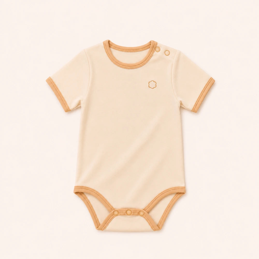 Faura Unisex Banana Cotton First Day Onesie - Ivory