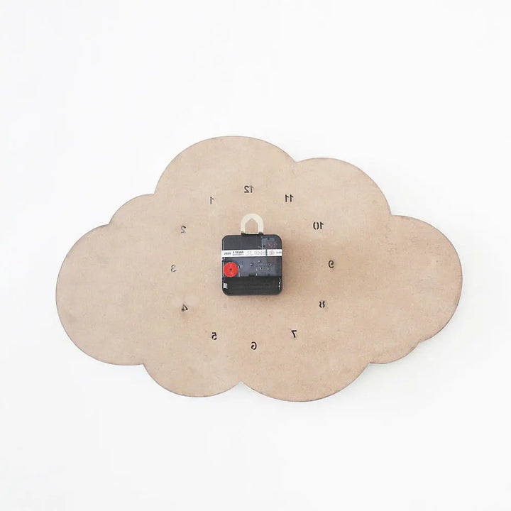 The Tiny Trove Cloud Clock - White - Blue Border