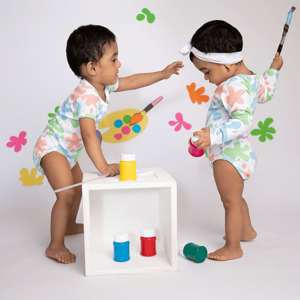 Cotton Bug Half Sleeves Romper Set of 3 - Art Splash