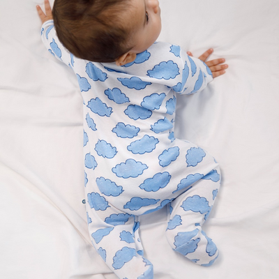 Cotton Bug Pyjama Romper - Cloud