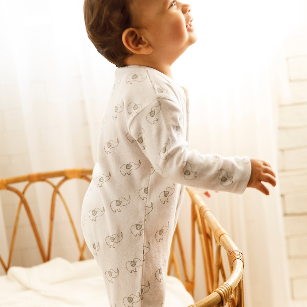 Cotton Bug Pyjama Romper - Elephant