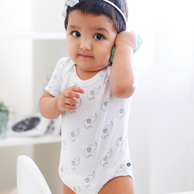 Cotton Bug Half Sleeves Romper - Set of 3 - Elephant