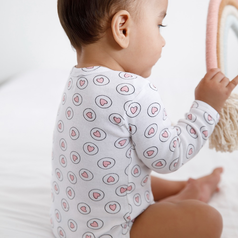 Cotton Bug Full Sleeves Romper - Set of 3 - Hearts