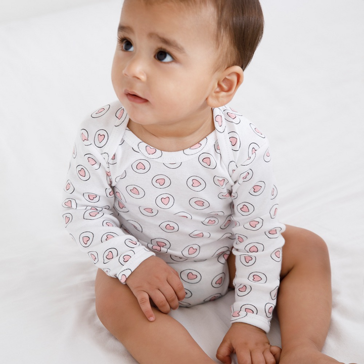 Cotton Bug Full Sleeves Romper - Set of 3 - Hearts