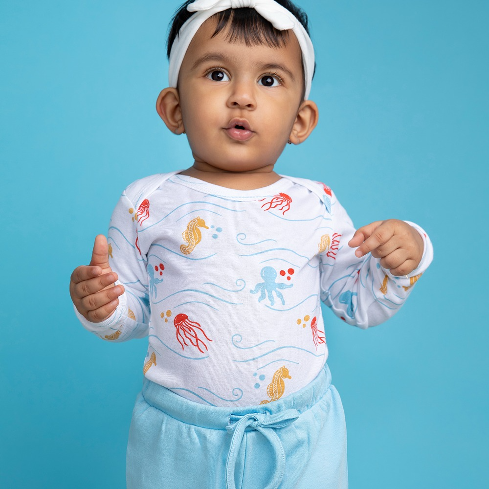 Cotton Bug Full Sleeves Romper Set of 3 - Sea World