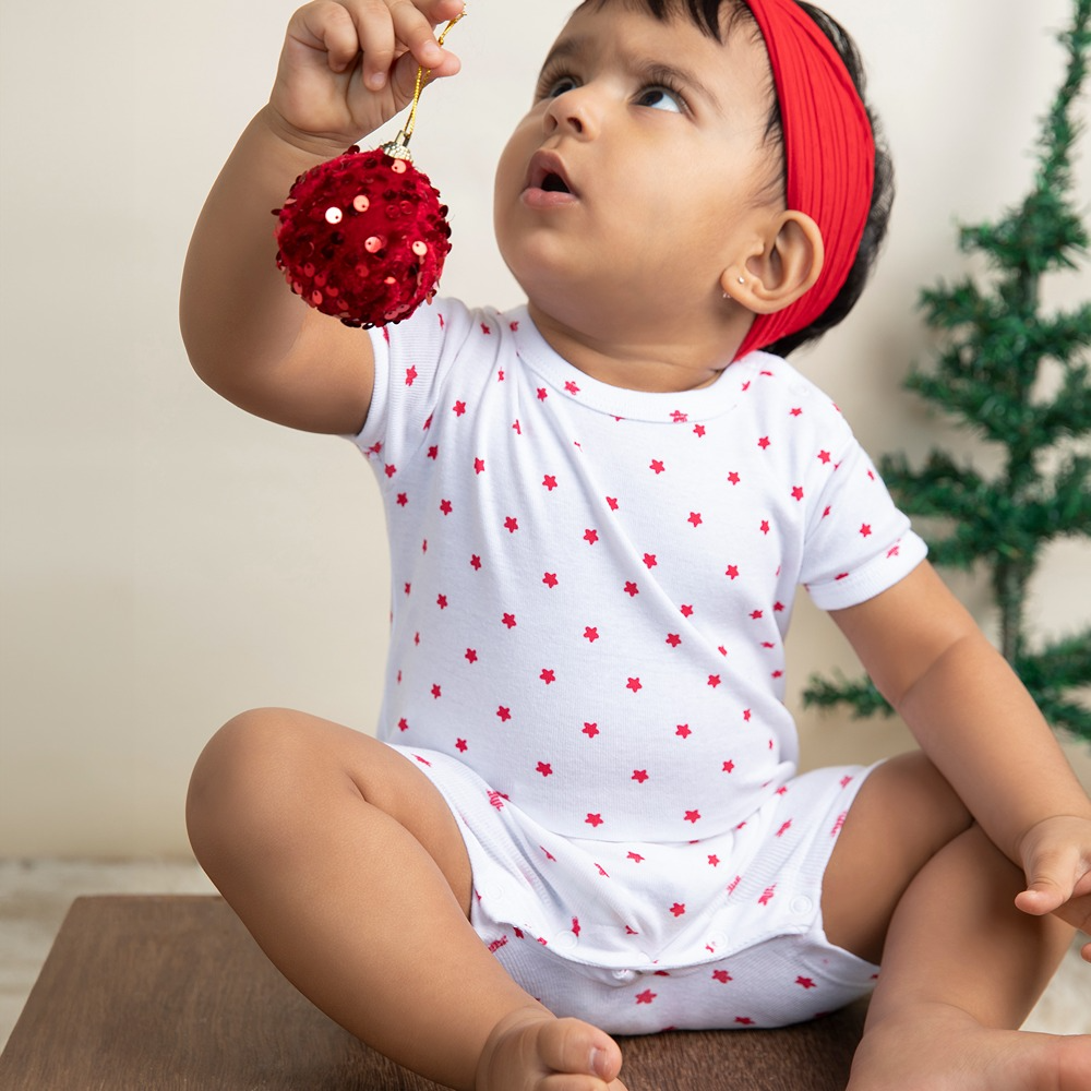Cotton Bug Romper Suit - Stars