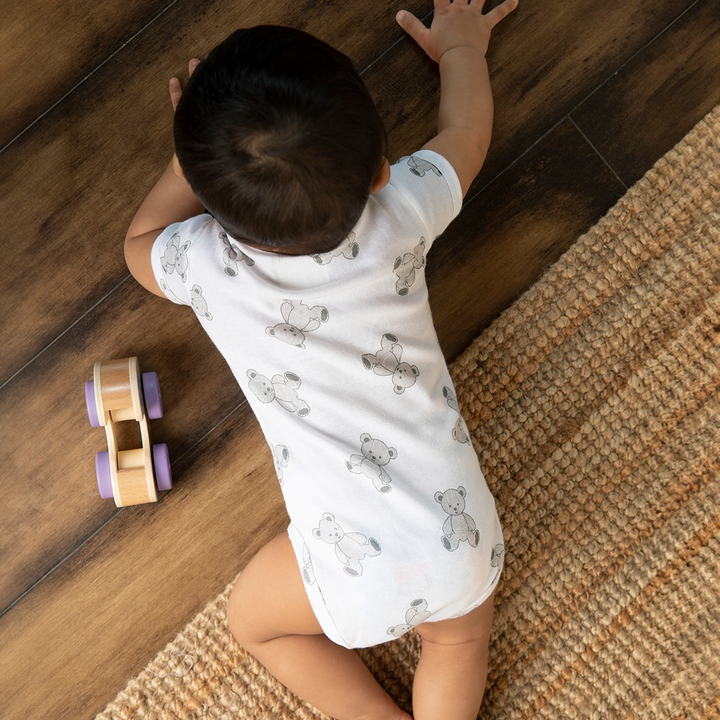 Cotton Bug Half Sleeves Romper Set of 3 - Teddy