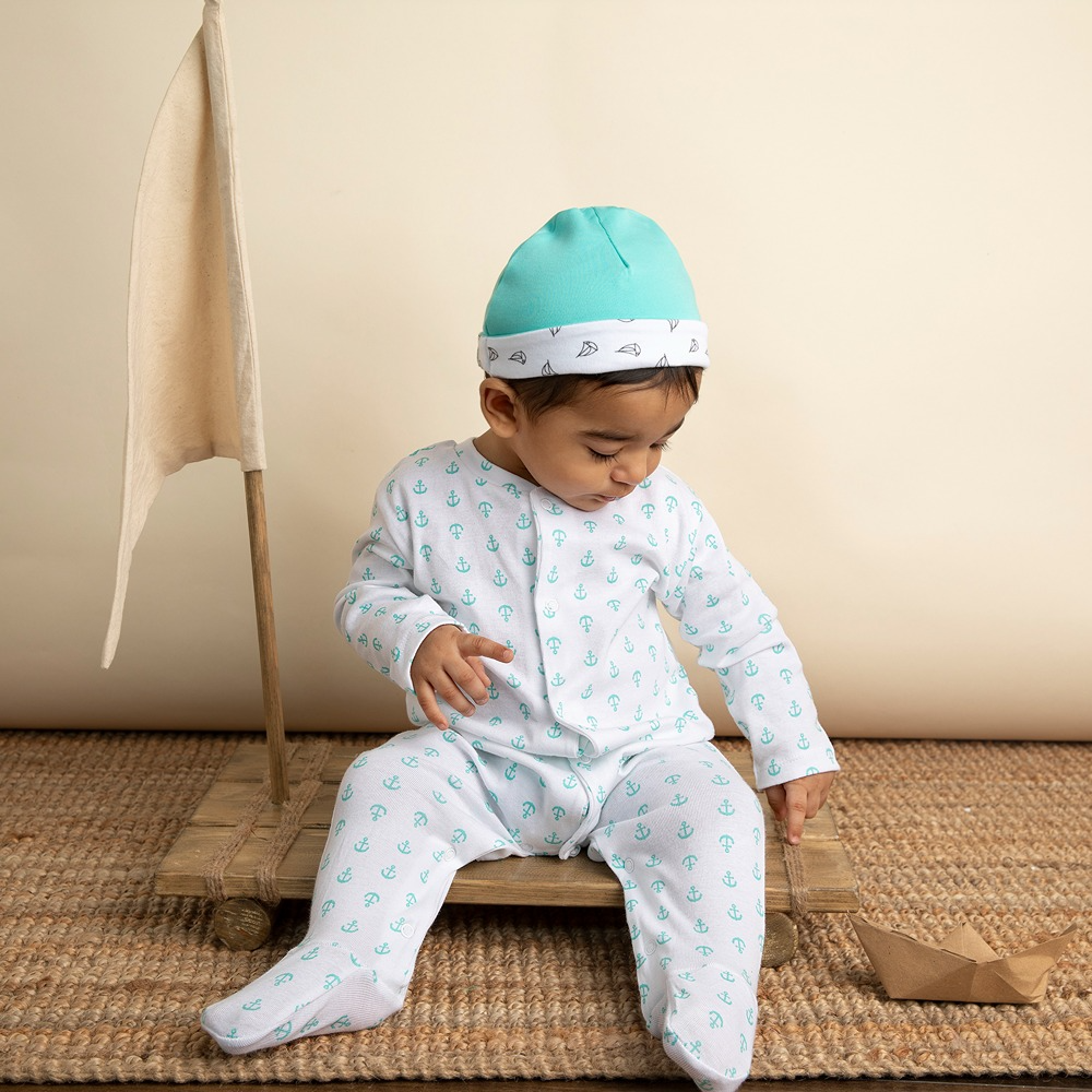 Cotton Bug Cap - Anchor (Pack of 2)