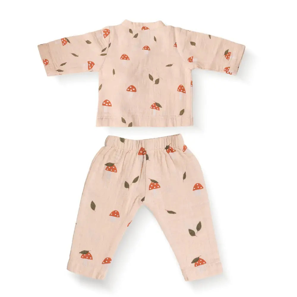 Prekies Muslin Clothing Set Mushi Baby Print - Beige