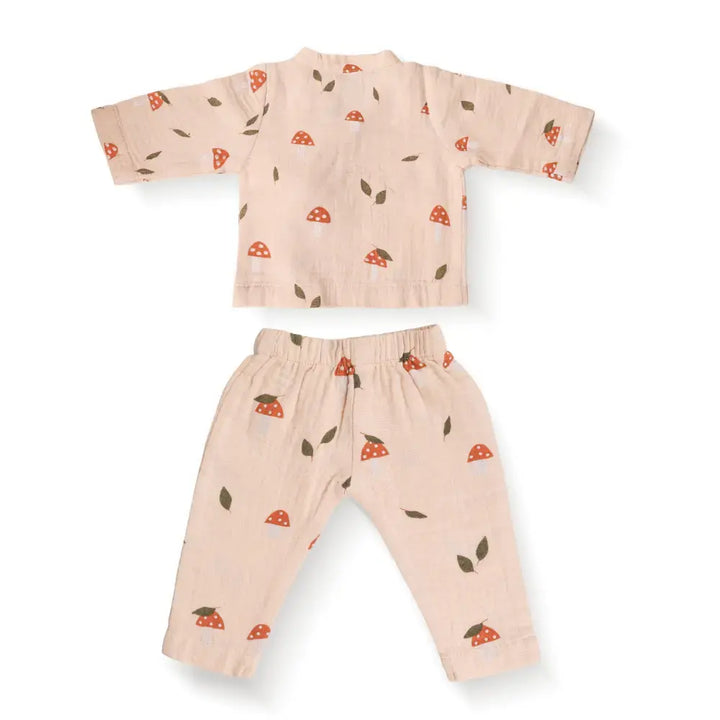 Prekies Muslin Clothing Set Mushi Baby Print - Beige