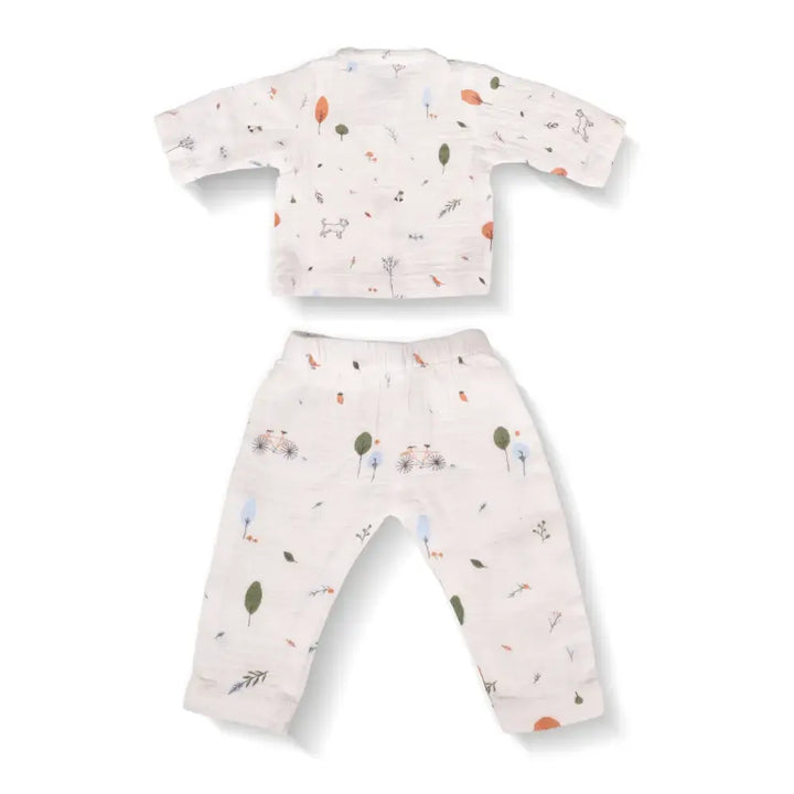 Prekies Muslin Clothing Set Little Explorer With Cycle Print - Multi
