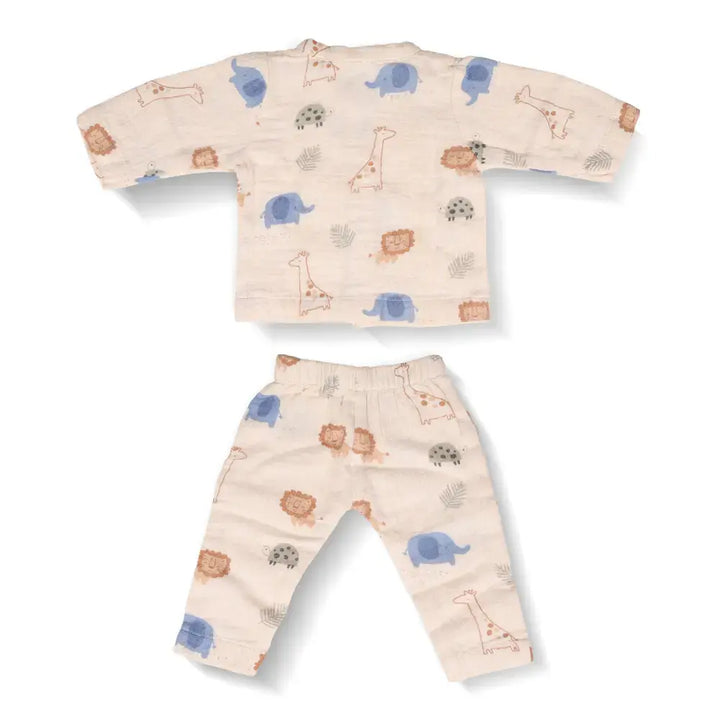 Prekies Muslin Clothing Set Safari Trail Lion Print - Multi