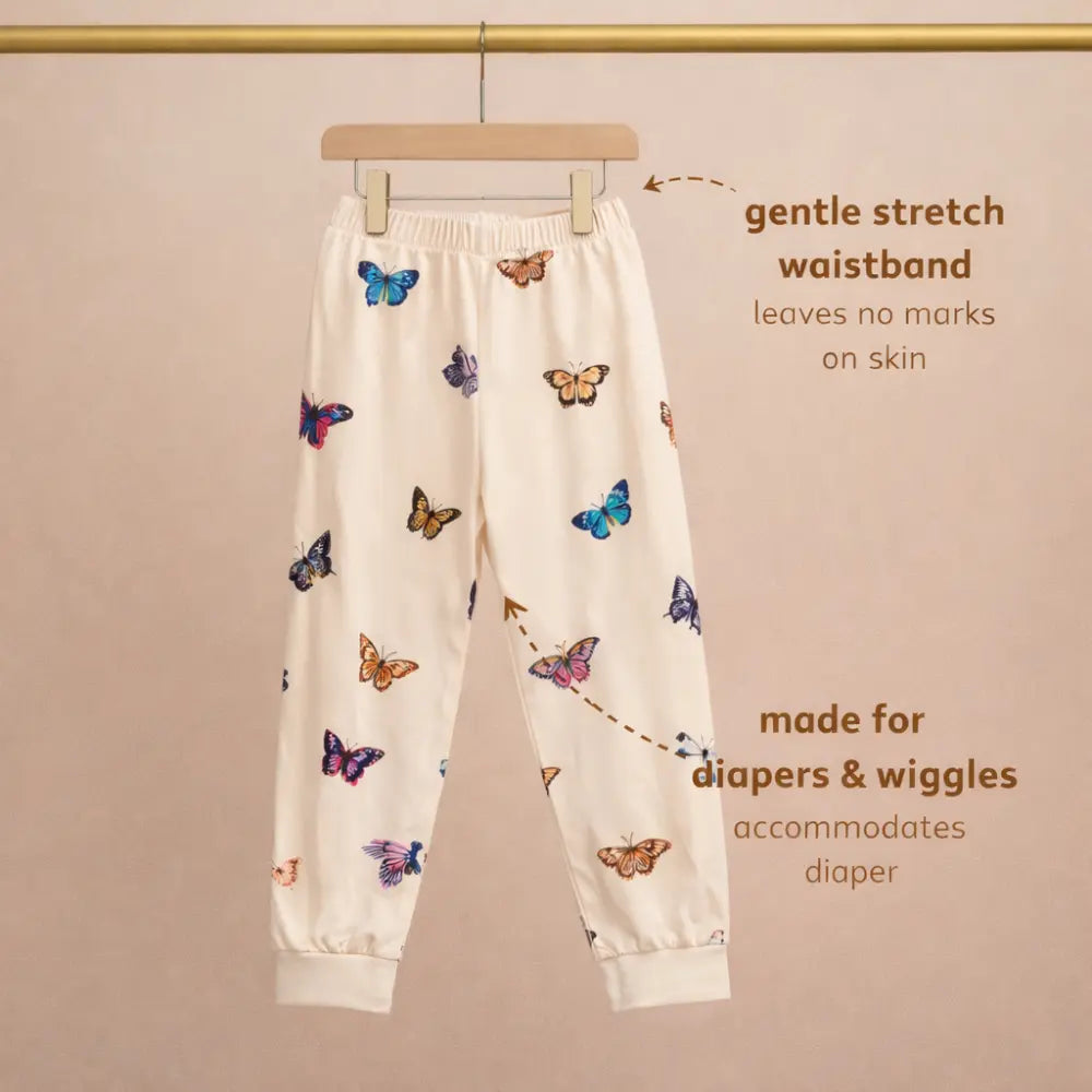 Bubz Bamboo Cord Set For Girls - Chasing Butterflies